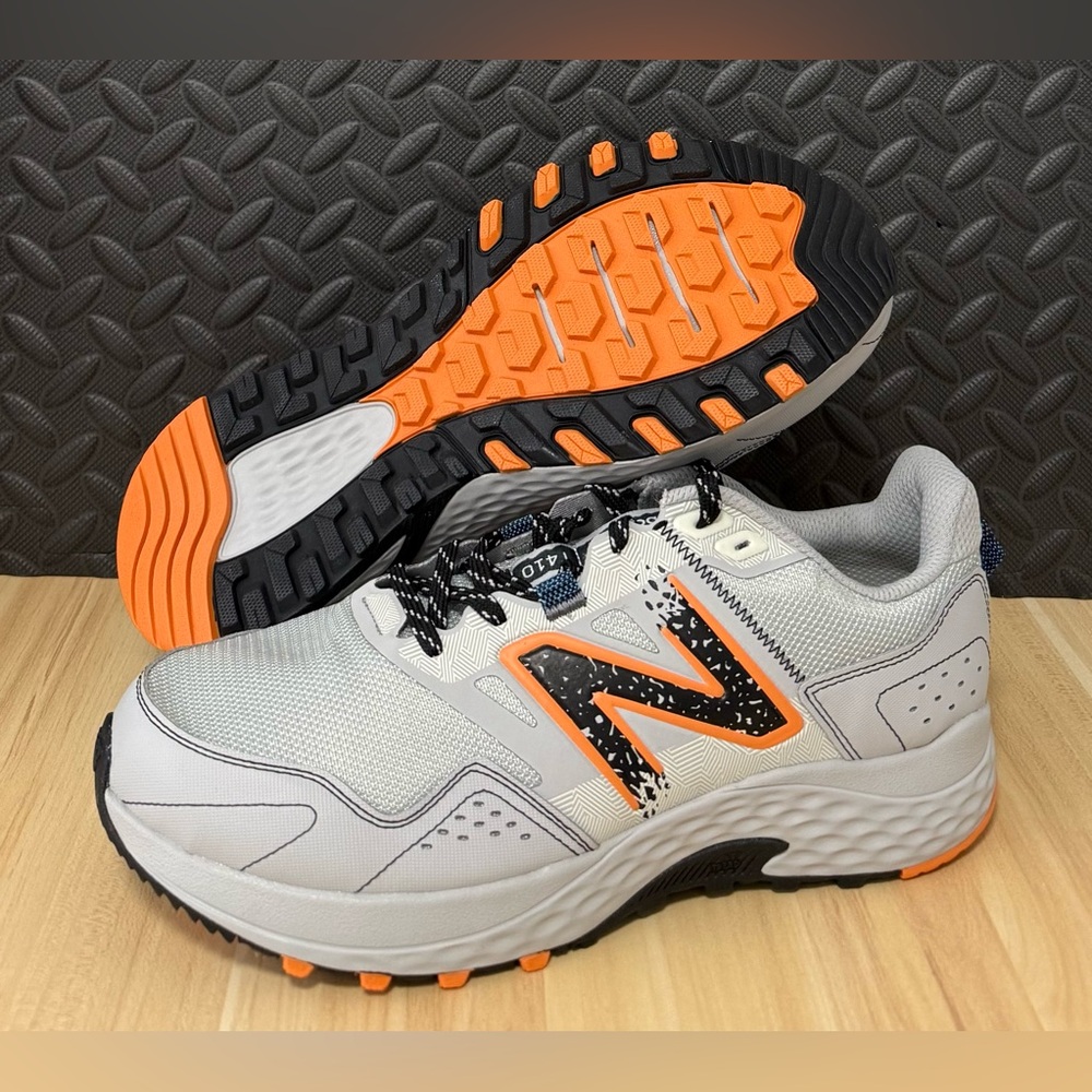 New Balance 410v8 Trail Running Shoes Gray Orange MT410CA8 Mens 4E Wide Sizes